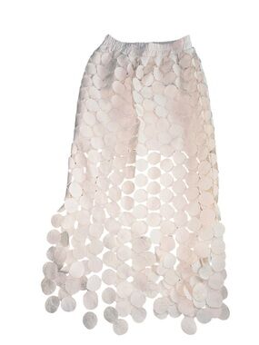 Women's Cream Circle-Appliqué Maxi Skirt
